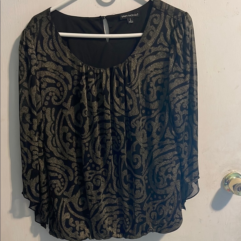 Max Studio Black and Gold Women's Top
